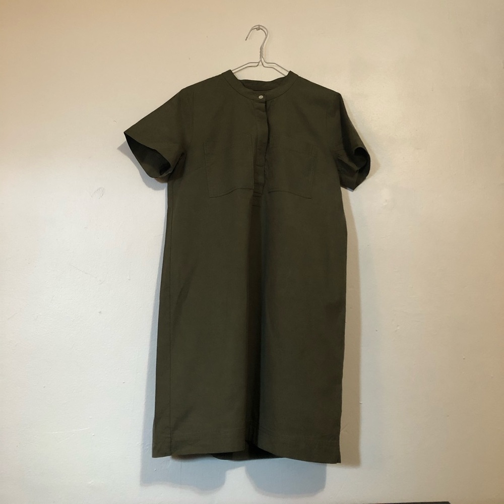 J.Crew, short sleeve, military green, dress.